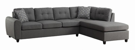 Stonenesse Grey Tufted Sectional by Coaster at Eve Furniture