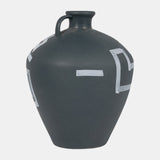 Stoneware, 12" Aztec Jug, Green