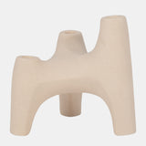 Stoneware, 9" 3-taper Candle Holder, Ivory