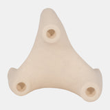 Stoneware, 9" 3-taper Candle Holder, Ivory