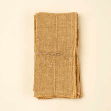 Stonewashed Linen Napkins S/4, Clay, Set of 4 by Mercana at Eve Furniture