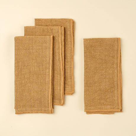 Stonewashed Linen Napkins S/4, Clay, Set of 4 by Mercana at Eve Furniture