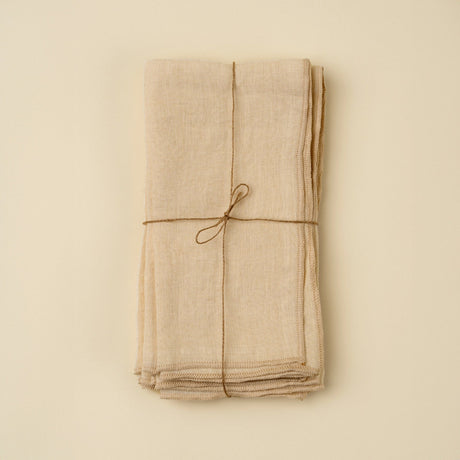 Stonewashed Linen Napkins S/4, Cream, Set of 4 by Mercana at Eve Furniture