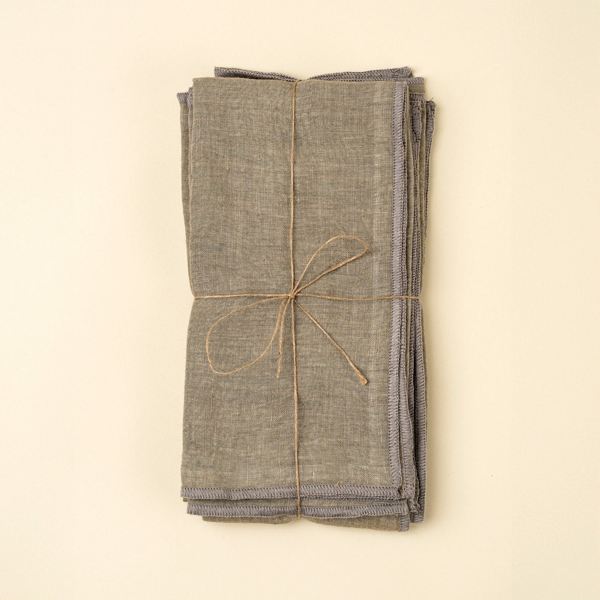 Stonewashed Linen Napkins S/4, Grey, Set of 4 by Mercana at Eve Furniture