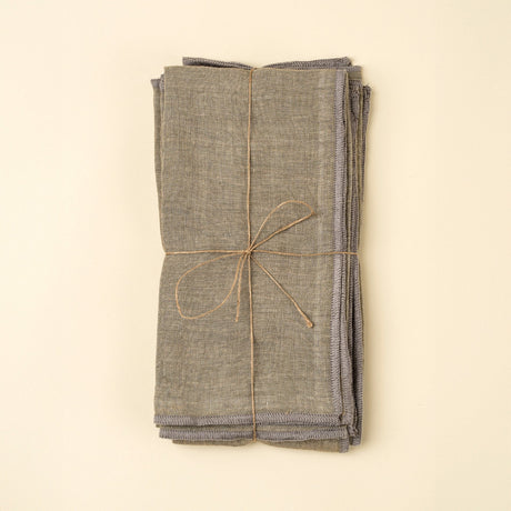 Stonewashed Linen Napkins S/4, Grey, Set of 4 by Mercana at Eve Furniture