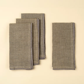 Stonewashed Linen Napkins S/4, Grey, Set of 4 by Mercana at Eve Furniture
