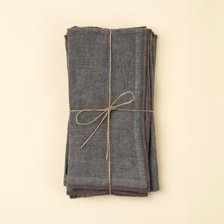 Stonewashed Linen Napkins S/4, Slate Blue, Set of 4 by Mercana at Eve Furniture