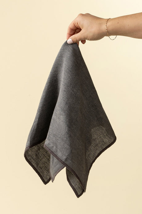 Stonewashed Linen Napkins S/4, Slate Blue, Set of 4 by Mercana at Eve Furniture