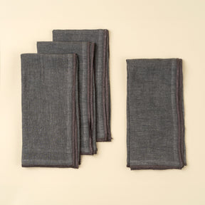 Stonewashed Linen Napkins S/4, Slate Blue, Set of 4 by Mercana at Eve Furniture