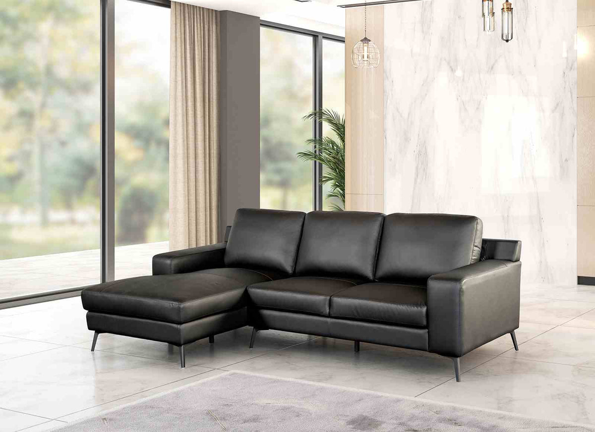 Stordal Black Sectional with Left Chaise
