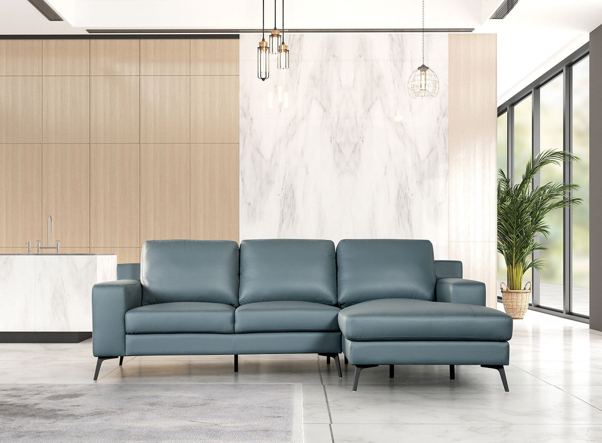 Stordal Blue Sectional with Right Chaise