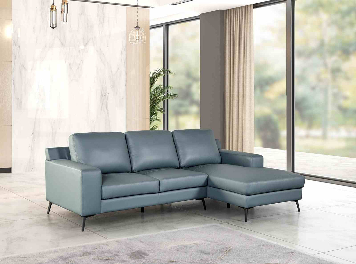 Stordal Blue Sectional with Right Chaise