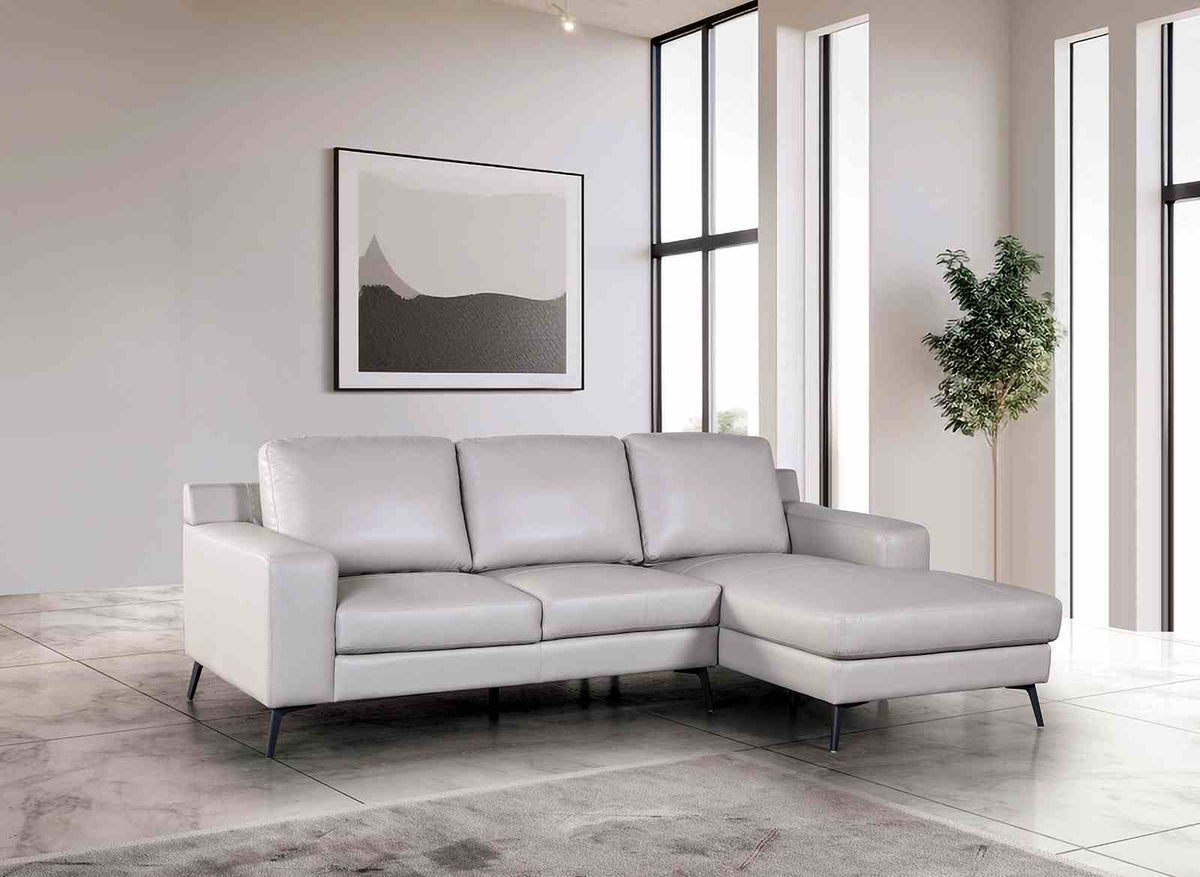 Stordal Light Gray Sectional with Right Chaise