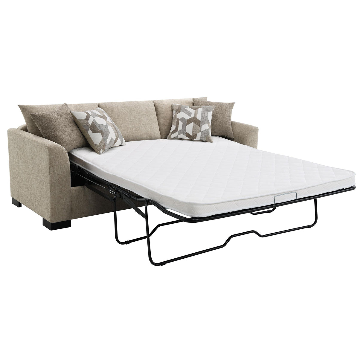 Storey Camel Upholstered Sleeper Sectional Chaise Sofa by Coaster at Eve Furniture