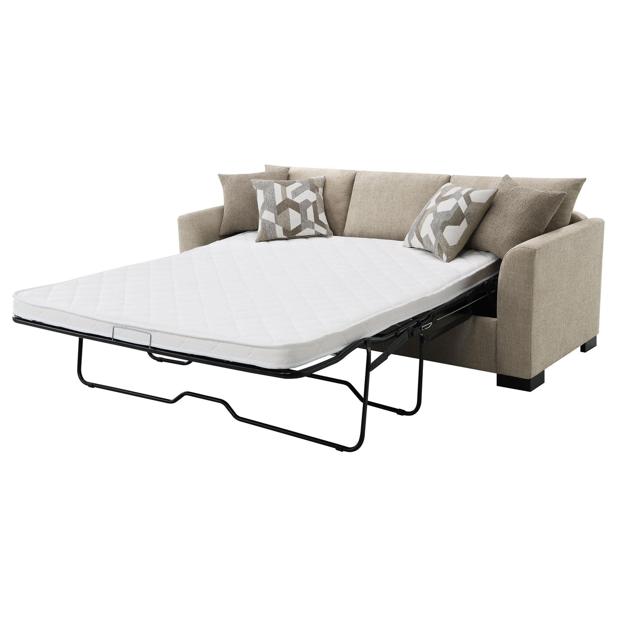 Storey Camel Upholstered Sleeper Sectional Chaise Sofa by Coaster at Eve Furniture
