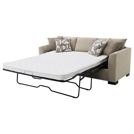Storey Camel Upholstered Sleeper Sectional Chaise Sofa by Coaster at Eve Furniture