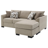 Storey Camel Upholstered Sleeper Sectional Chaise Sofa by Coaster at Eve Furniture