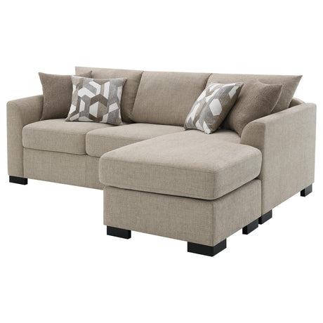 Storey Camel Upholstered Sleeper Sectional Chaise Sofa by Coaster at Eve Furniture