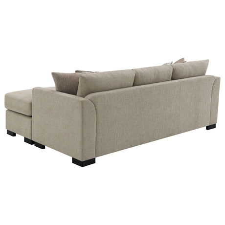 Storey Camel Upholstered Sleeper Sectional Chaise Sofa by Coaster at Eve Furniture