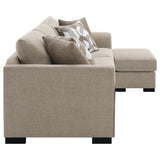 Storey Camel Upholstered Sleeper Sectional Chaise Sofa by Coaster at Eve Furniture