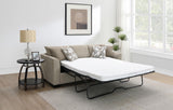 Storey Camel Upholstered Sleeper Sectional Chaise Sofa by Coaster at Eve Furniture