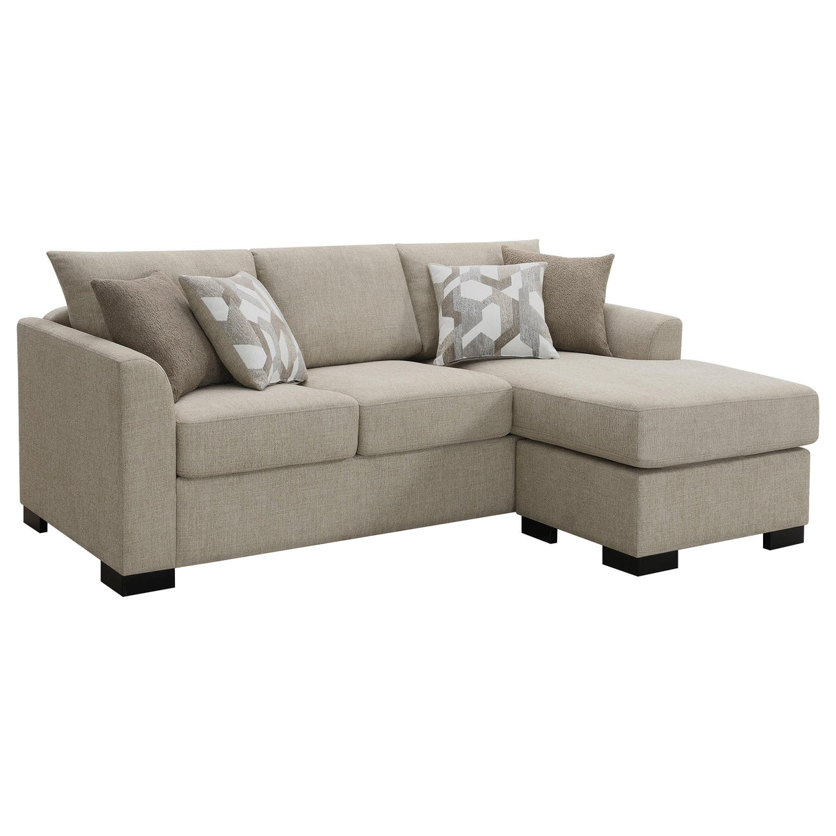 Storey Camel Upholstered Sleeper Sectional Chaise Sofa by Coaster at Eve Furniture