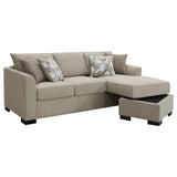 Storey Camel Upholstered Sleeper Sectional Chaise Sofa by Coaster at Eve Furniture
