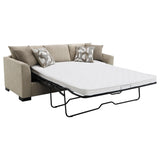 Storey Camel Upholstered Sleeper Sectional Chaise Sofa by Coaster at Eve Furniture