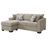 Storey Camel Upholstered Sleeper Sectional Chaise Sofa by Coaster at Eve Furniture