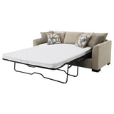 Storey Camel Upholstered Sleeper Sectional Chaise Sofa by Coaster at Eve Furniture