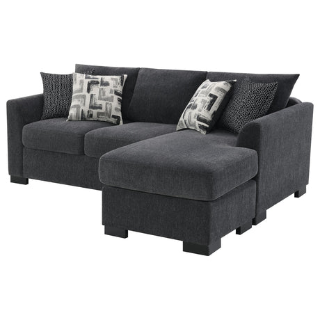 Storey Dark Grey Upholstered Sleeper Sectional Chaise Sofa by Coaster at Eve Furniture