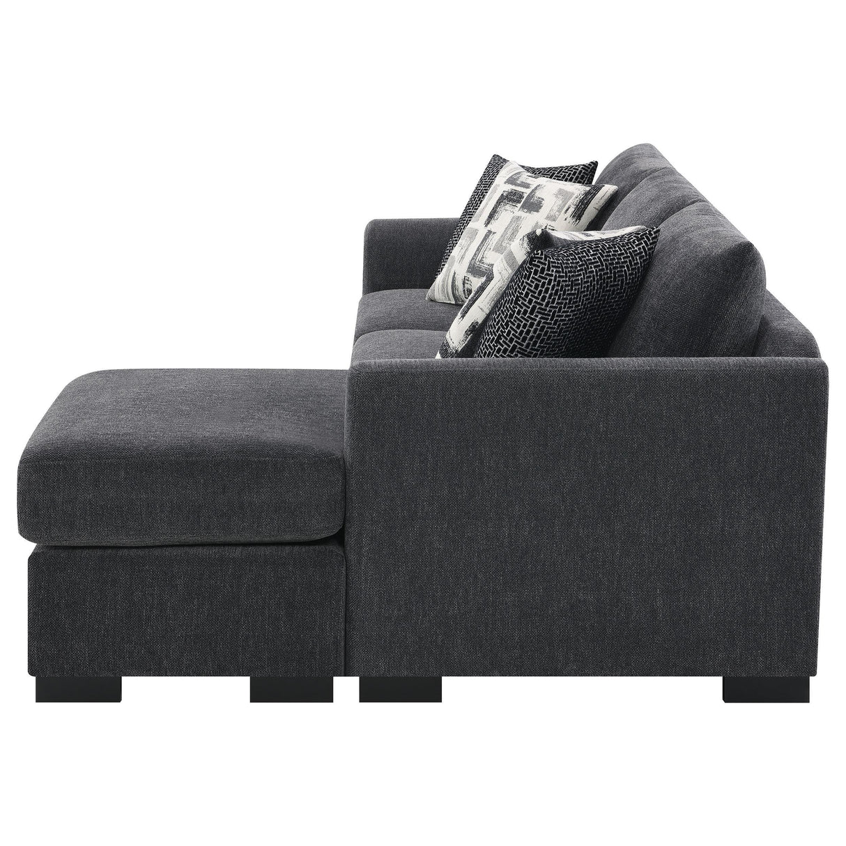 Storey Dark Grey Upholstered Sleeper Sectional Chaise Sofa by Coaster at Eve Furniture