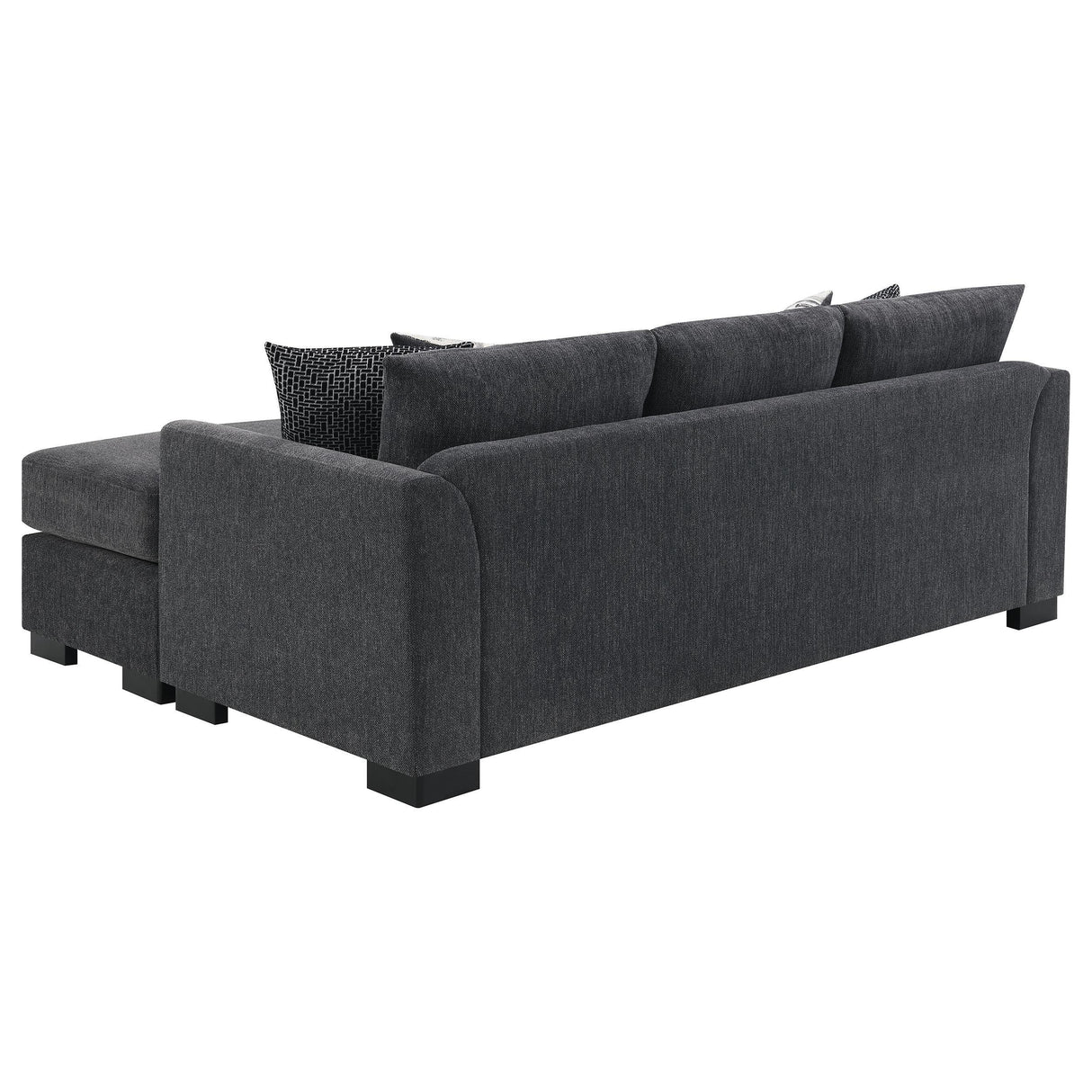 Storey Dark Grey Upholstered Sleeper Sectional Chaise Sofa by Coaster at Eve Furniture