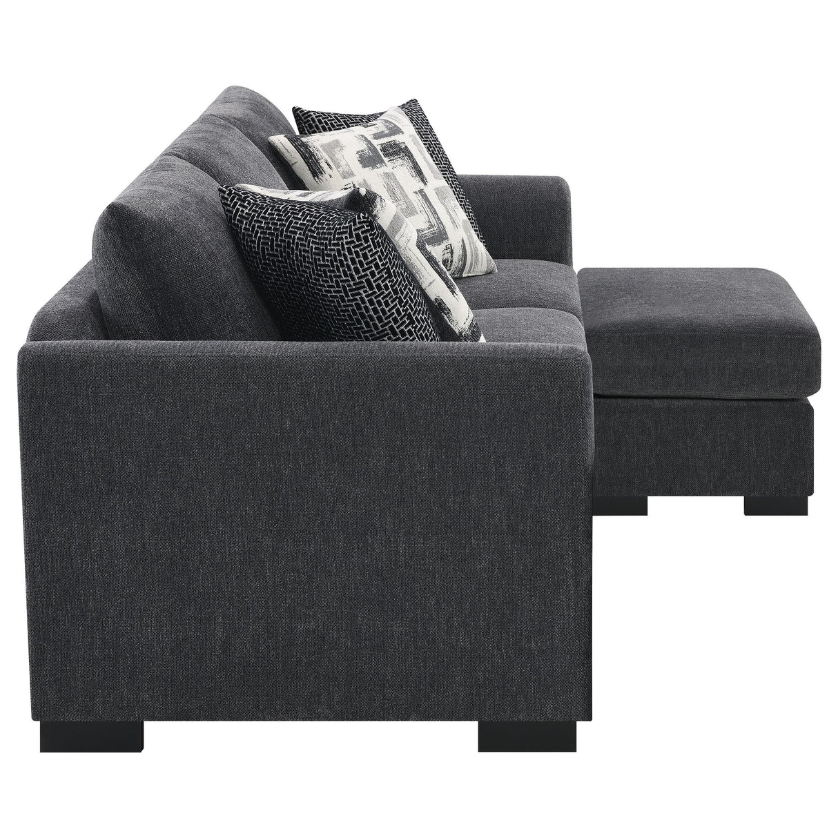 Storey Dark Grey Upholstered Sleeper Sectional Chaise Sofa by Coaster at Eve Furniture