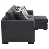 Storey Dark Grey Upholstered Sleeper Sectional Chaise Sofa by Coaster at Eve Furniture