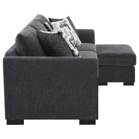Storey Dark Grey Upholstered Sleeper Sectional Chaise Sofa by Coaster at Eve Furniture