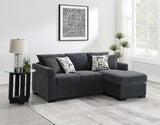 Storey Dark Grey Upholstered Sleeper Sectional Chaise Sofa by Coaster at Eve Furniture