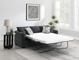 Storey Dark Grey Upholstered Sleeper Sectional Chaise Sofa by Coaster at Eve Furniture