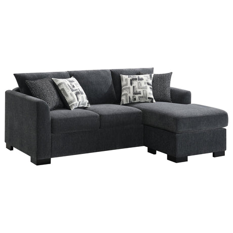 Storey Dark Grey Upholstered Sleeper Sectional Chaise Sofa by Coaster at Eve Furniture