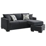 Storey Dark Grey Upholstered Sleeper Sectional Chaise Sofa by Coaster at Eve Furniture
