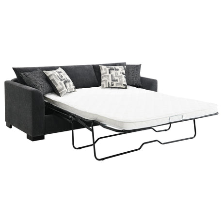 Storey Dark Grey Upholstered Sleeper Sectional Chaise Sofa by Coaster at Eve Furniture