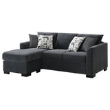 Storey Dark Grey Upholstered Sleeper Sectional Chaise Sofa by Coaster at Eve Furniture