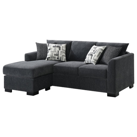 Storey Dark Grey Upholstered Sleeper Sectional Chaise Sofa by Coaster at Eve Furniture