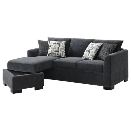 Storey Dark Grey Upholstered Sleeper Sectional Chaise Sofa by Coaster at Eve Furniture