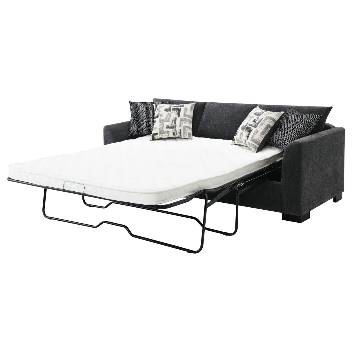 Storey Dark Grey Upholstered Sleeper Sectional Chaise Sofa by Coaster at Eve Furniture