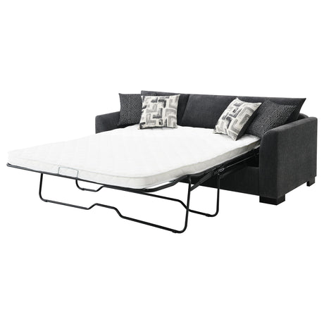Storey Dark Grey Upholstered Sleeper Sectional Chaise Sofa by Coaster at Eve Furniture