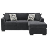 Storey Dark Grey Upholstered Sleeper Sectional Chaise Sofa by Coaster at Eve Furniture