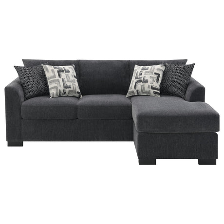 Storey Dark Grey Upholstered Sleeper Sectional Chaise Sofa by Coaster at Eve Furniture