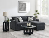 Storey Dark Grey Upholstered Sleeper Sectional Chaise Sofa by Coaster at Eve Furniture
