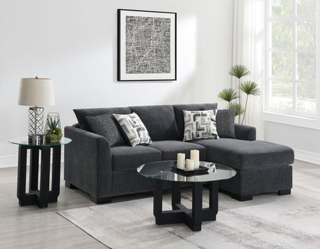 Storey Dark Grey Upholstered Sleeper Sectional Chaise Sofa by Coaster at Eve Furniture